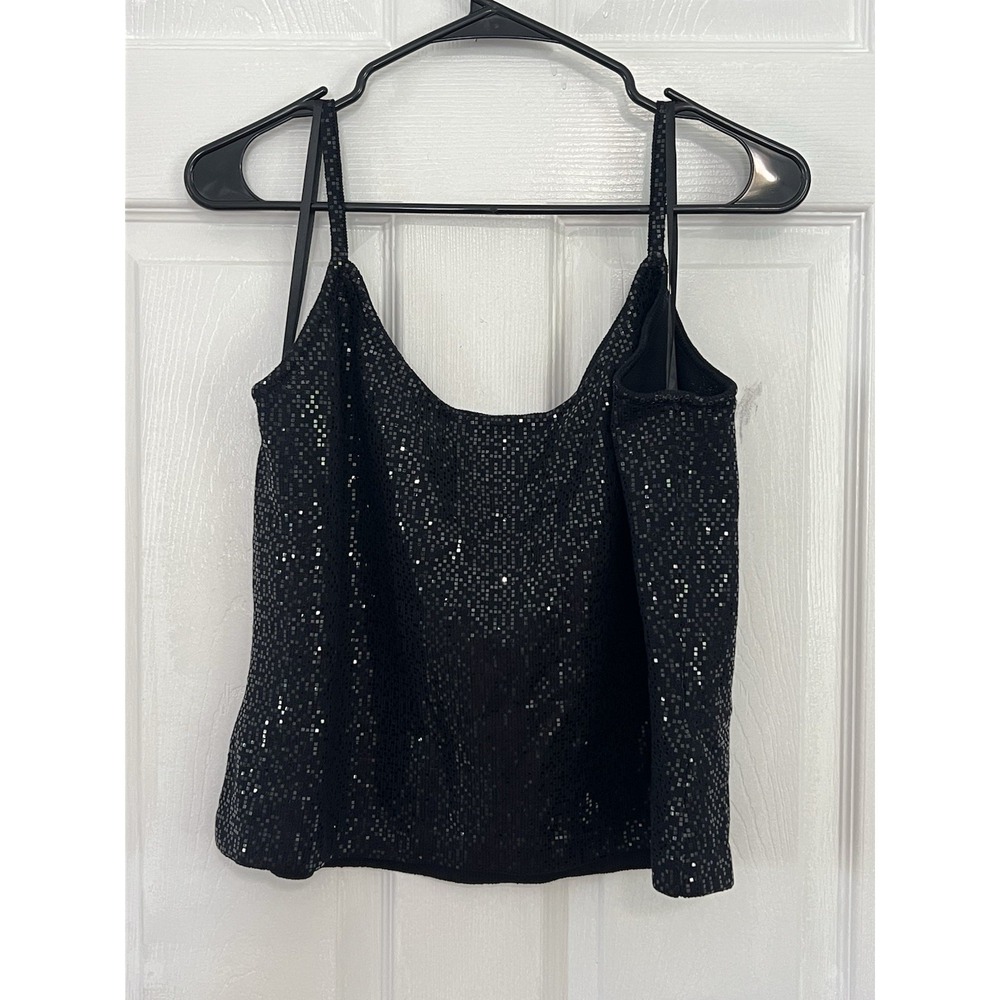 St. John Evening Black Sequin Cami & Skirt Set XL Formal Wedding Cocktail Luxe - Picture 4 of 14